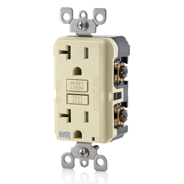 Leviton ELECTRICAL RECEPTACLES 20A WR/TR SLIM GCFI IV GFWT2-I - main